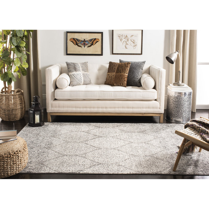 Ophelia & Co. Kara Geometric Gray/Ivory Area Rug & Reviews Wayfair
